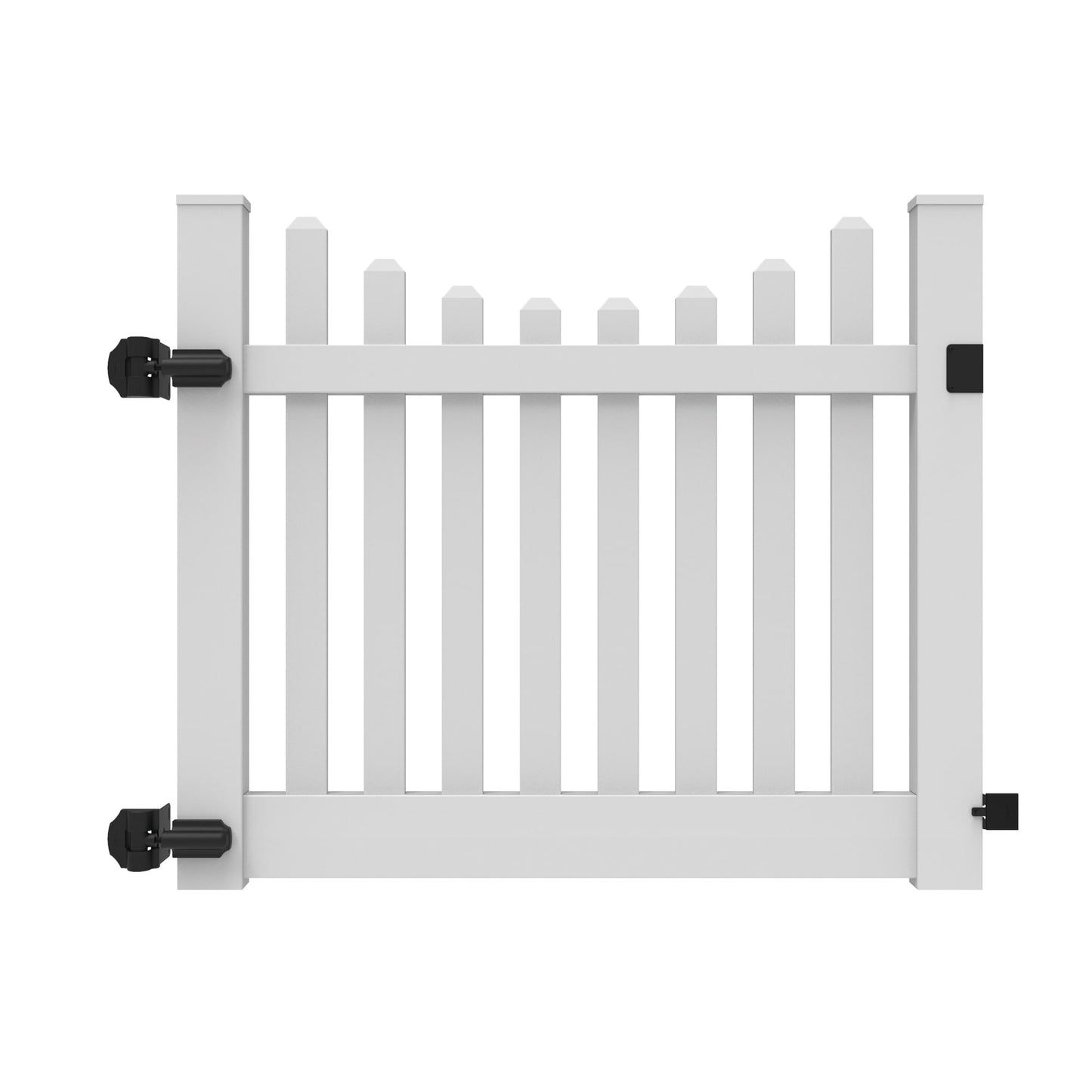 Silverbell Scallop Haven Series - Drive Gate - 4' x 58"-Vinyl Fence Gates-ActiveYards-White-FenceCenter