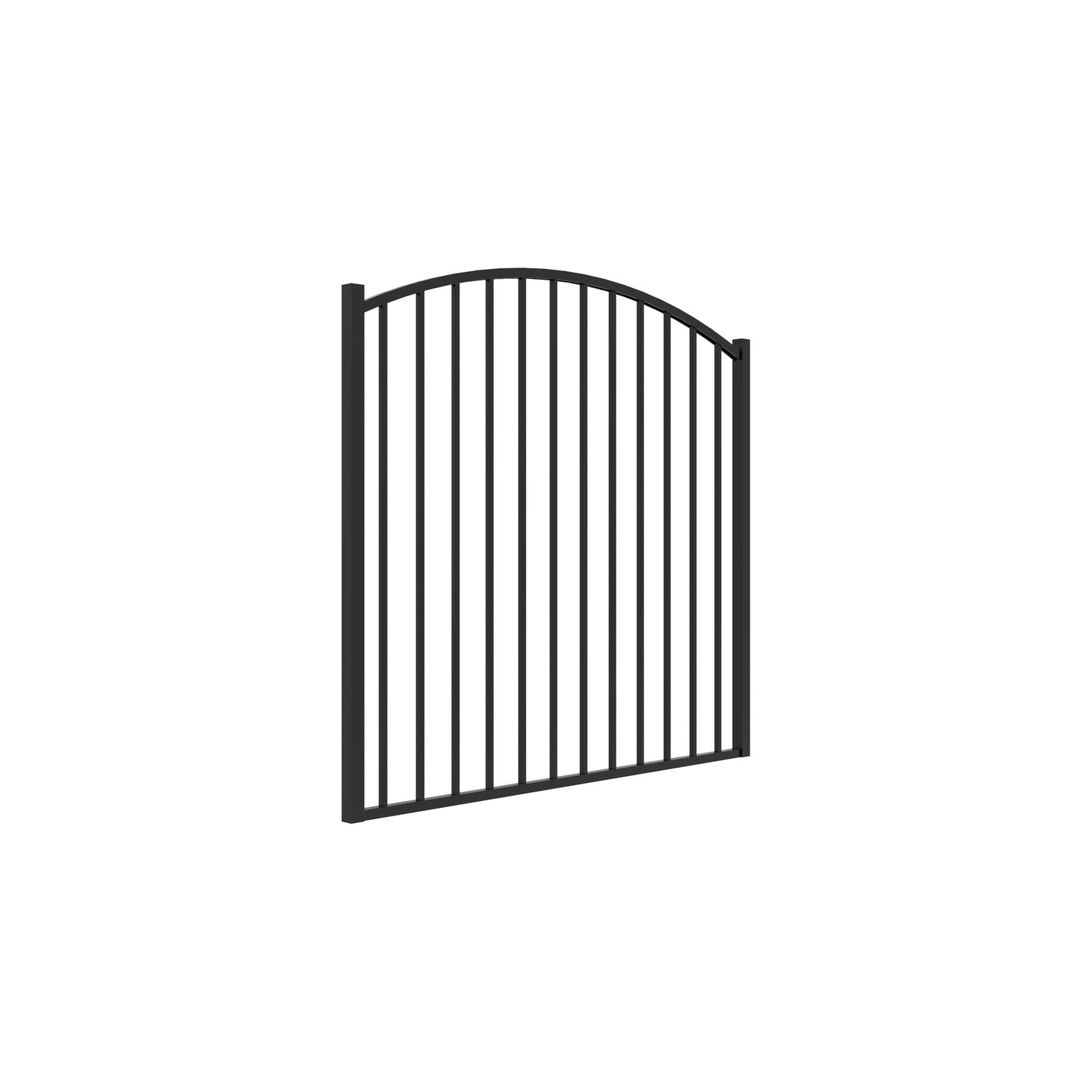 Bedrock Harbor Series - Arched Gate - 4' x 5'-Aluminum Fence Gates-ActiveYards-Black-FenceCenter
