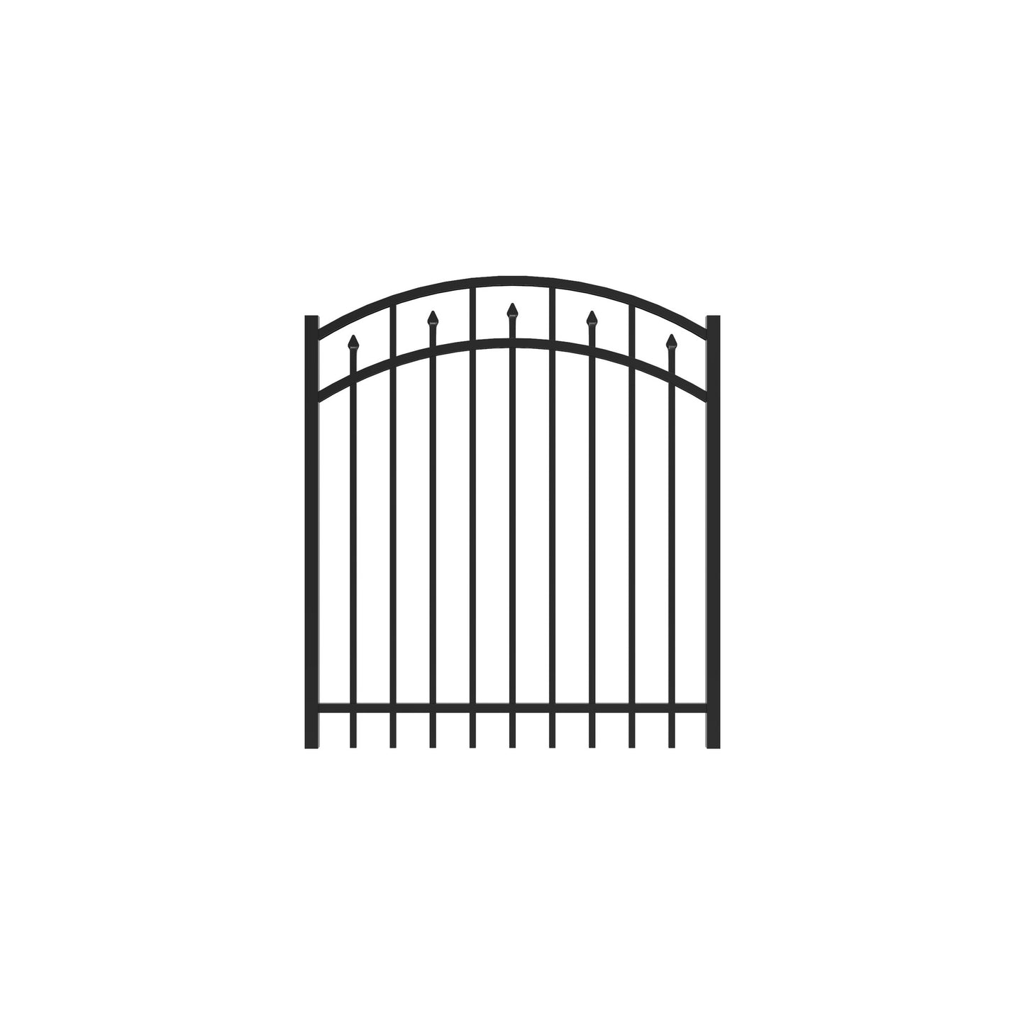 Amethyst Home Series - Arched Gate - 4' x 4'-Aluminum Fence Gates-ActiveYards-Black-FenceCenter