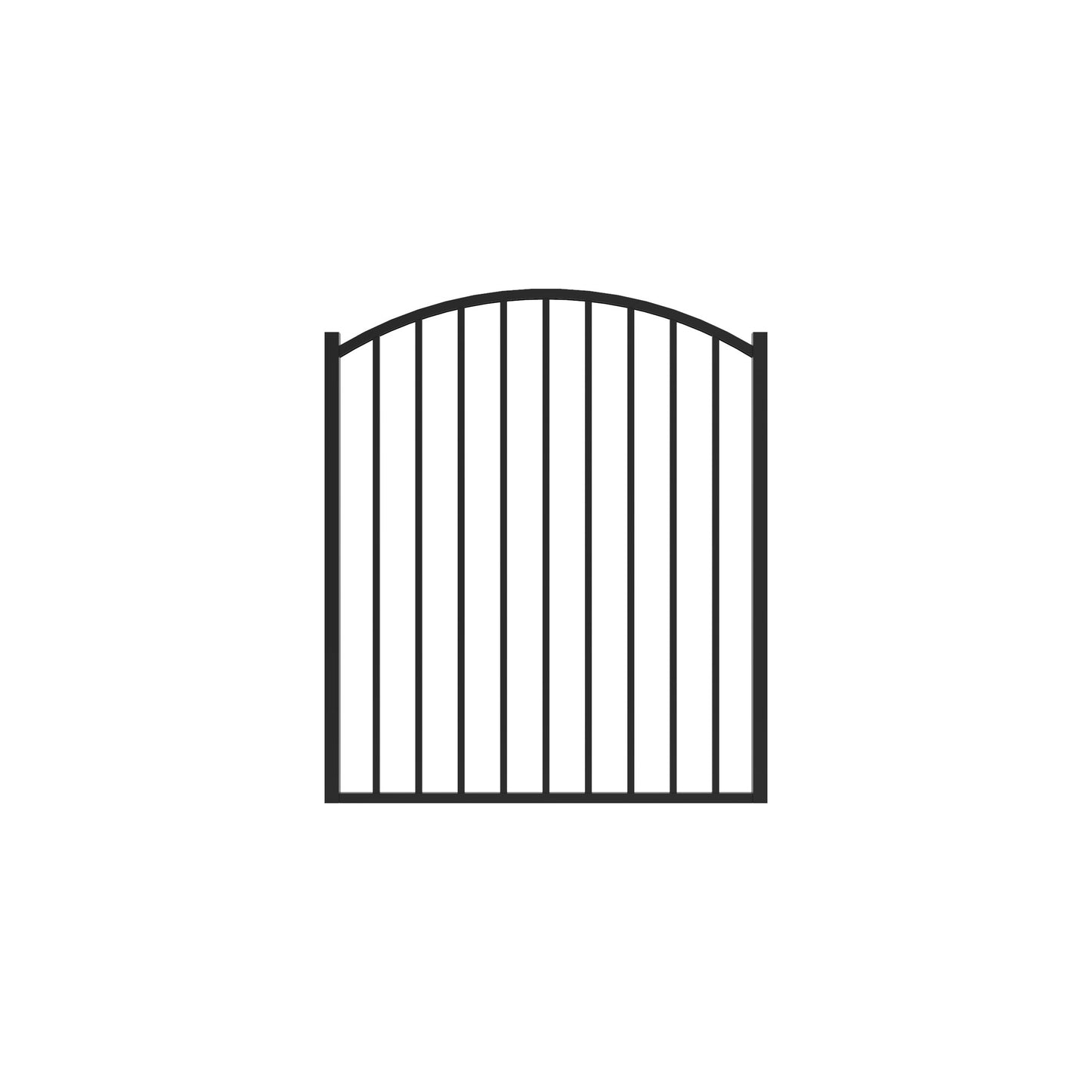 Bedrock Home Series - Arched Gate - 4' x 4'-Aluminum Fence Gates-ActiveYards-Black-FenceCenter