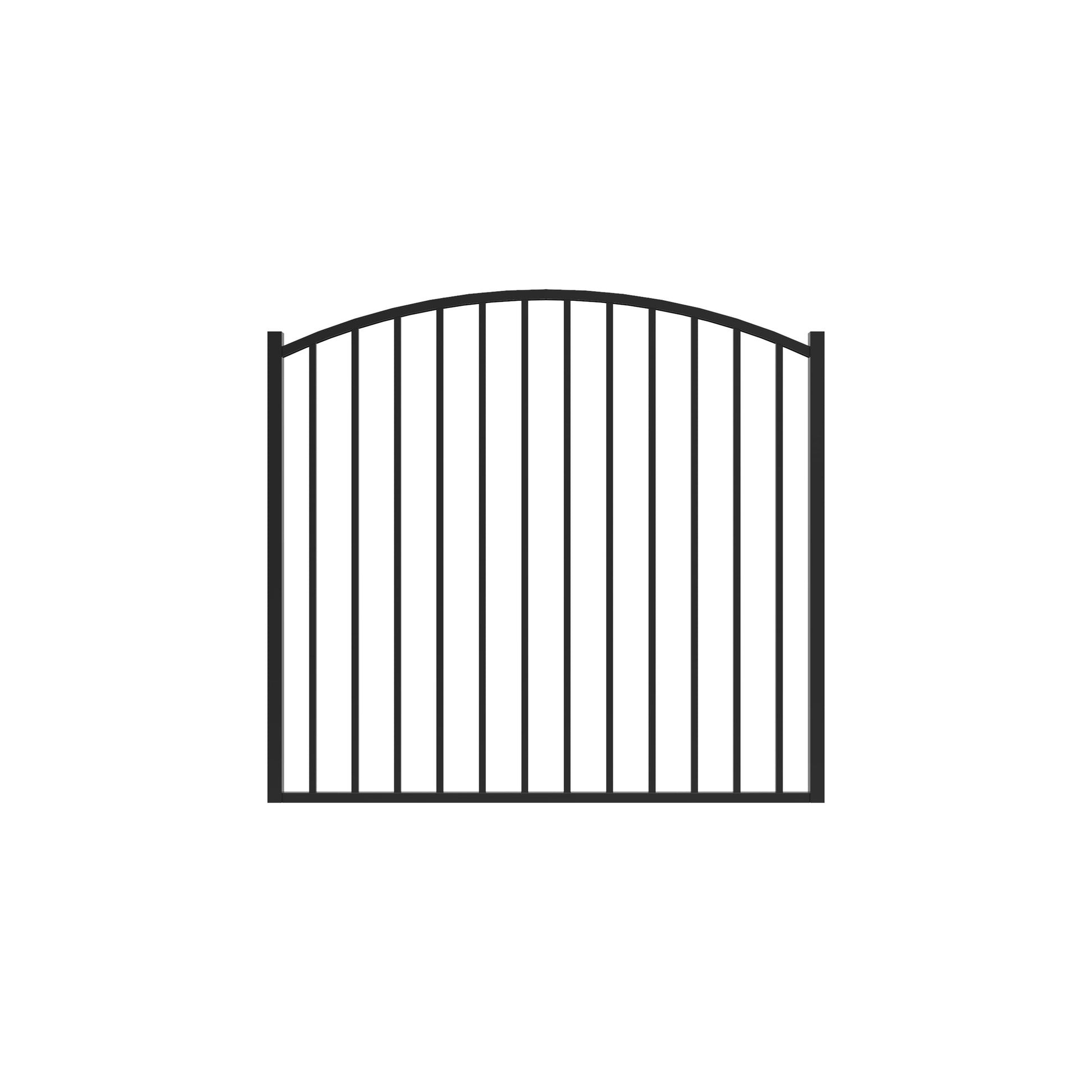 Bedrock Home Series - Arched Gate - 4' x 5'-Aluminum Fence Gates-ActiveYards-Black-FenceCenter