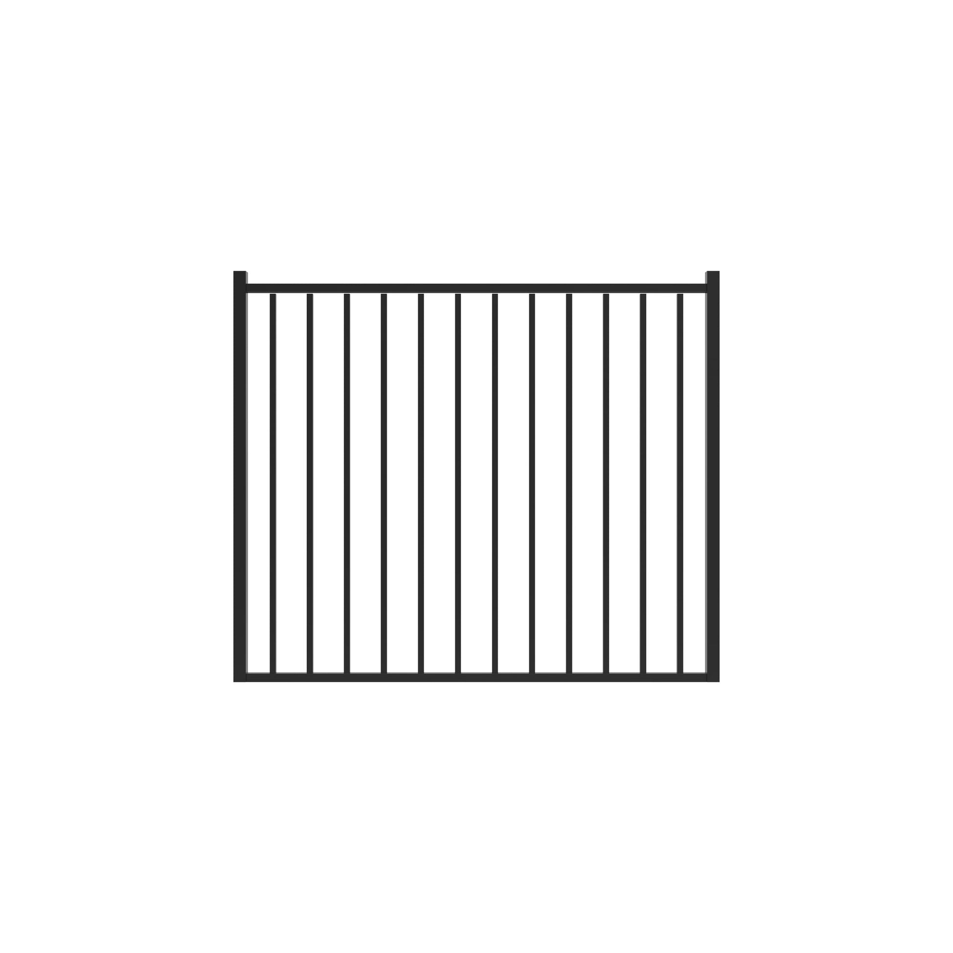 Bedrock Home Series - Straight Gate - 4' x 5'-Aluminum Fence Gates-ActiveYards-Black-FenceCenter