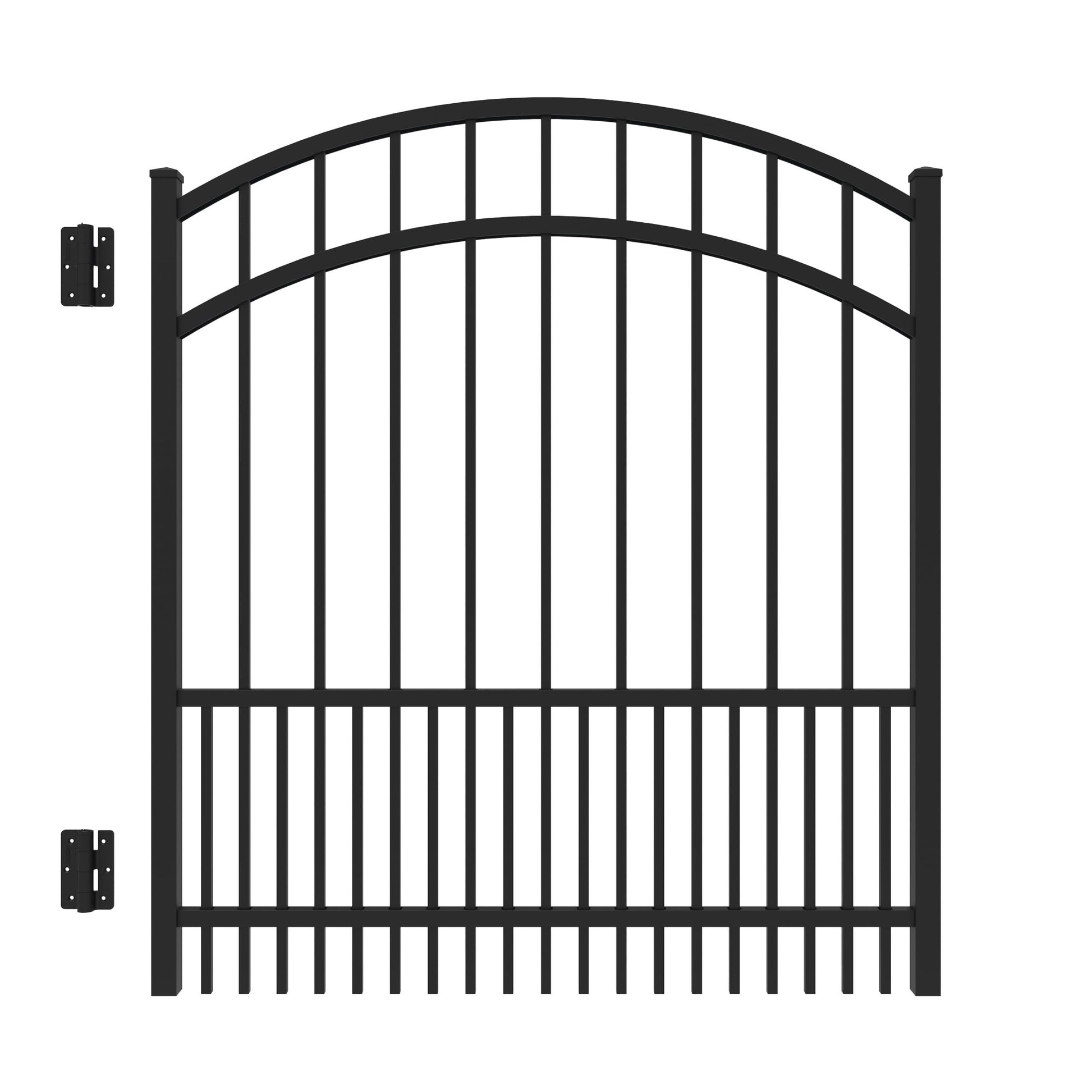 Jasper Harbor Series - Arched Gate - 4' x 4'-Aluminum Fence Gates-ActiveYards-Black-FenceCenter