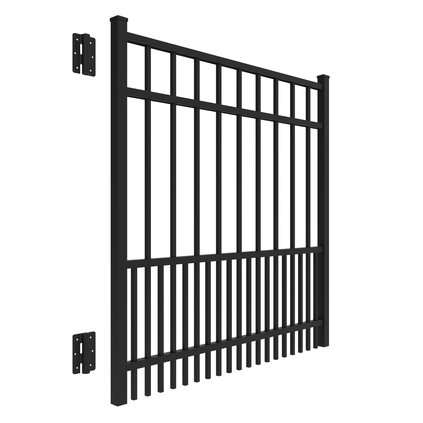 Jasper Harbor Series - Straight Gate - 4' x 4'-Aluminum Fence Gates-ActiveYards-Black-FenceCenter