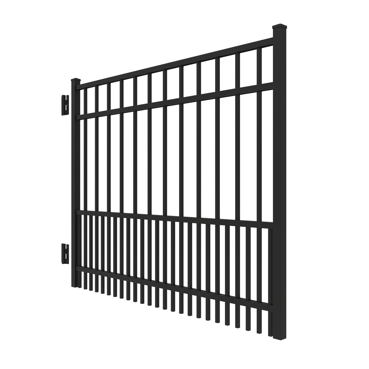 Jasper Harbor Series - Straight Gate - 4' x 5'-Aluminum Fence Gates-ActiveYards-Black-FenceCenter