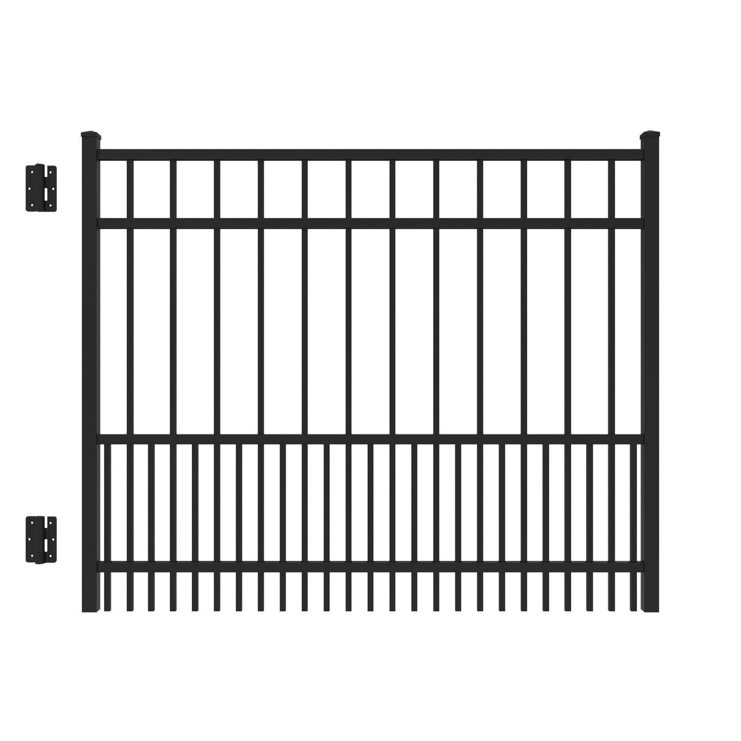 Jasper Harbor Series - Straight Gate - 4' x 5'-Aluminum Fence Gates-ActiveYards-Black-FenceCenter