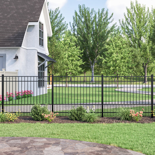 Jasper Harbor Series - Fence Panel - 4' x 6'-Aluminum Fence Panels-ActiveYards-Black-FenceCenter