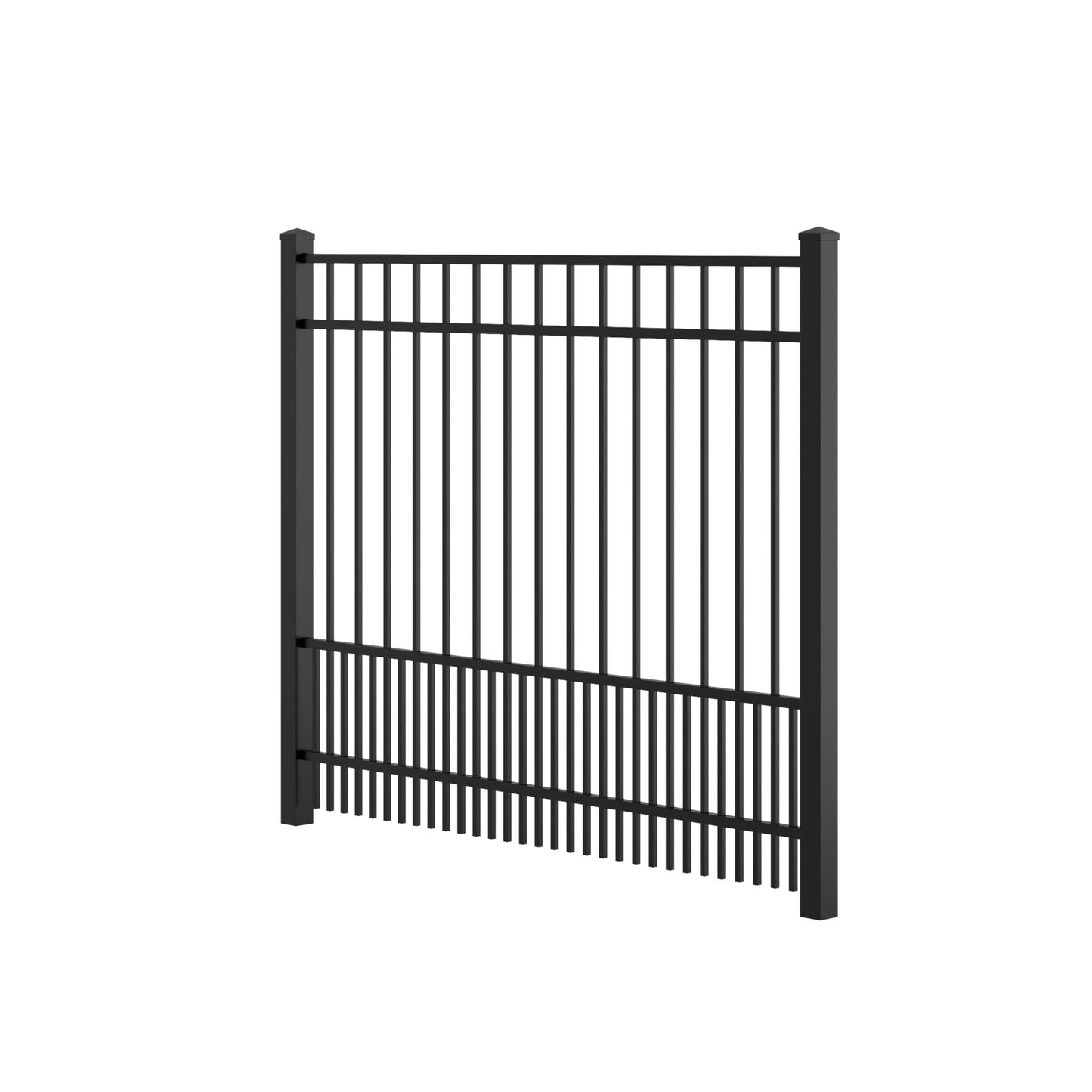 Jasper Harbor Series - Fence Panel - 4' x 6'-Aluminum Fence Panels-ActiveYards-Black-FenceCenter