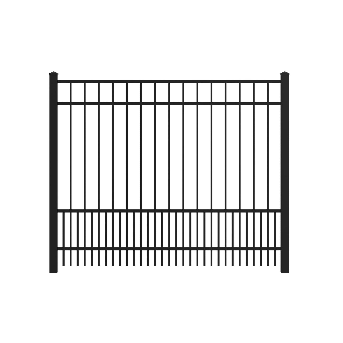 Jasper Harbor Series - Fence Panel - 4' x 6'-Aluminum Fence Panels-ActiveYards-Black-FenceCenter