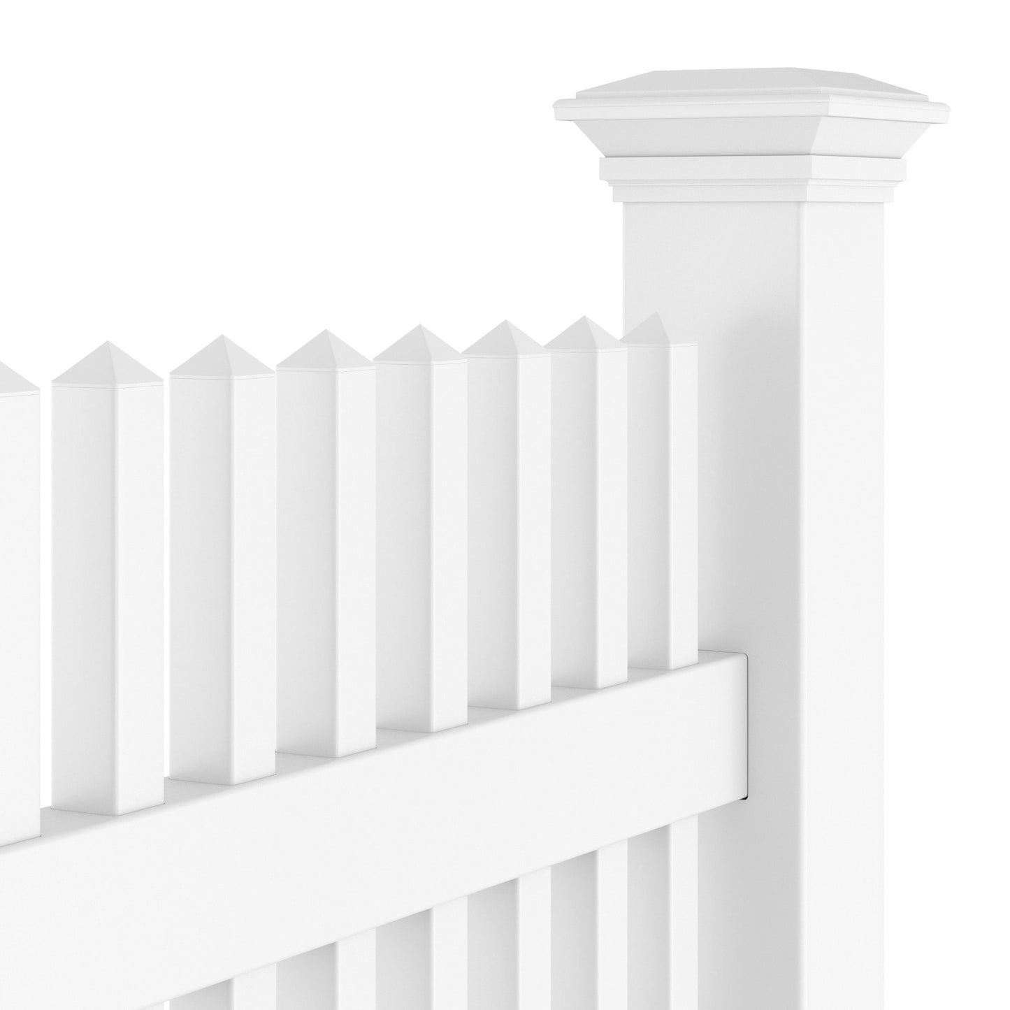 Moonstone Haven Series - Fence Panel - 6' x 8'-Vinyl Fence Panels-ActiveYards-White-FenceCenter