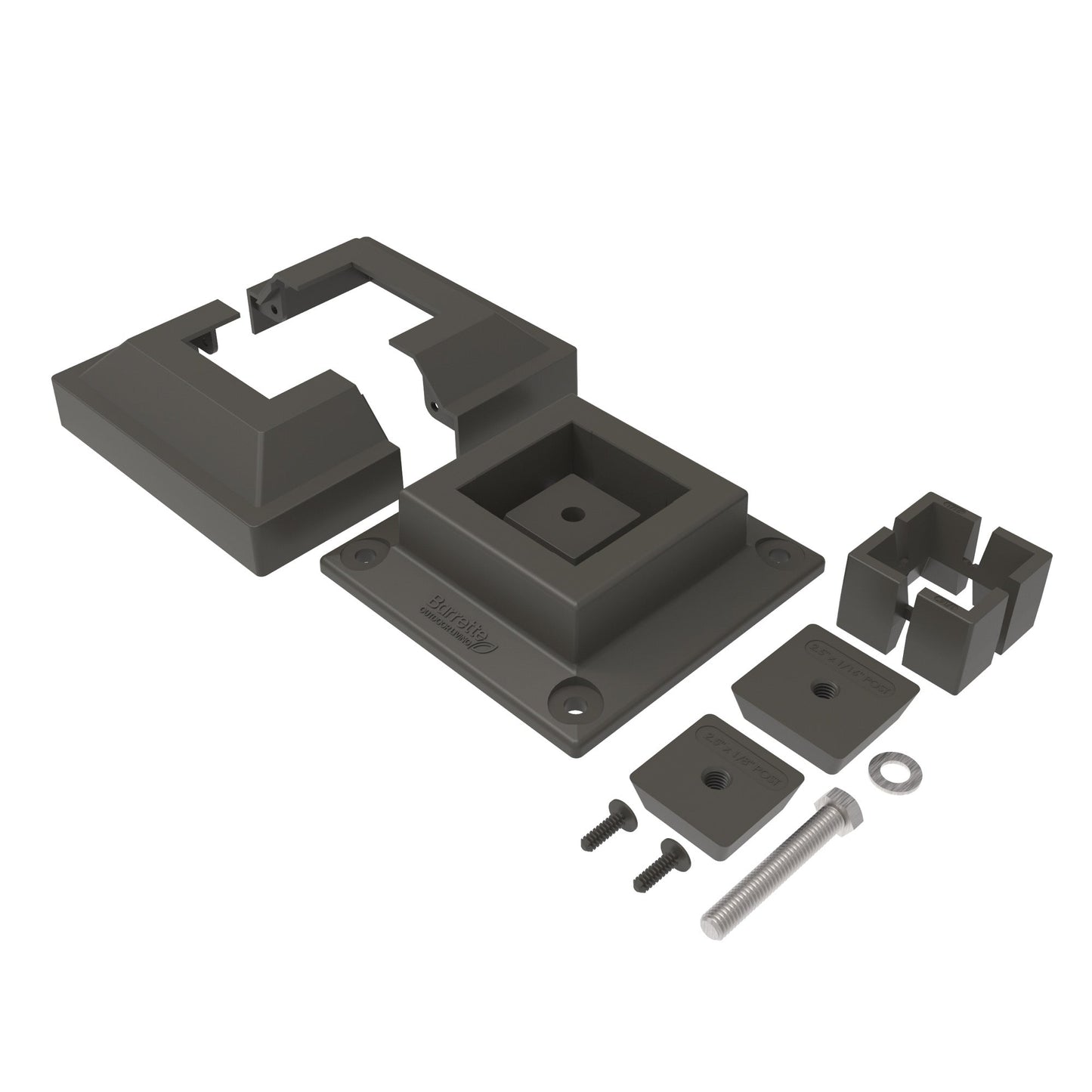 Surface Mount & Cover G2 - 2.5"-Accessories-BOL Hardware-Pewter-12-FenceCenter