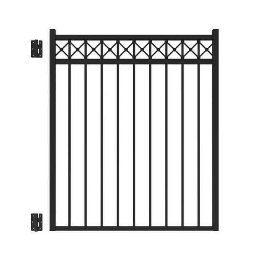Flint Harbor Series - Straight Gate - 4½' x 4'-Aluminum Fence Gates-ActiveYards-Black-FenceCenter