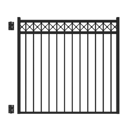Flint Harbor Series - Straight Gate - 4½' x 5'-Aluminum Fence Gates-ActiveYards-Black-FenceCenter
