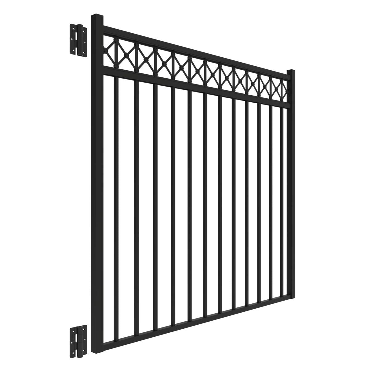 Flint Harbor Series - Straight Gate - 4½' x 5'-Aluminum Fence Gates-ActiveYards-Black-FenceCenter