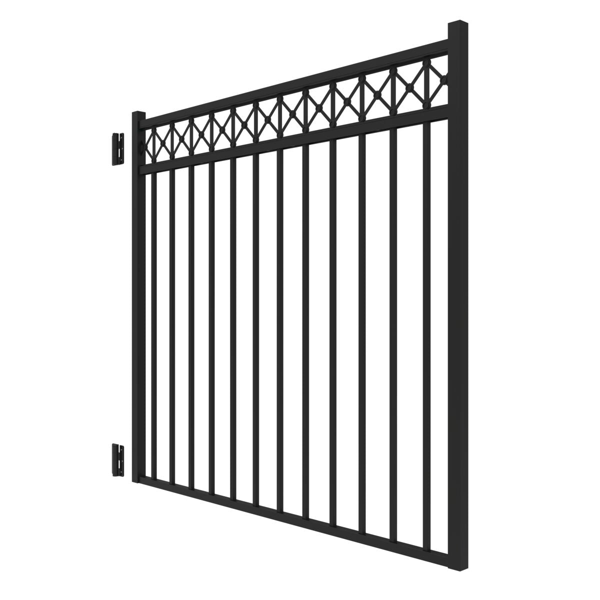 Flint Harbor Series - Straight Gate - 4½' x 5'-Aluminum Fence Gates-ActiveYards-Black-FenceCenter