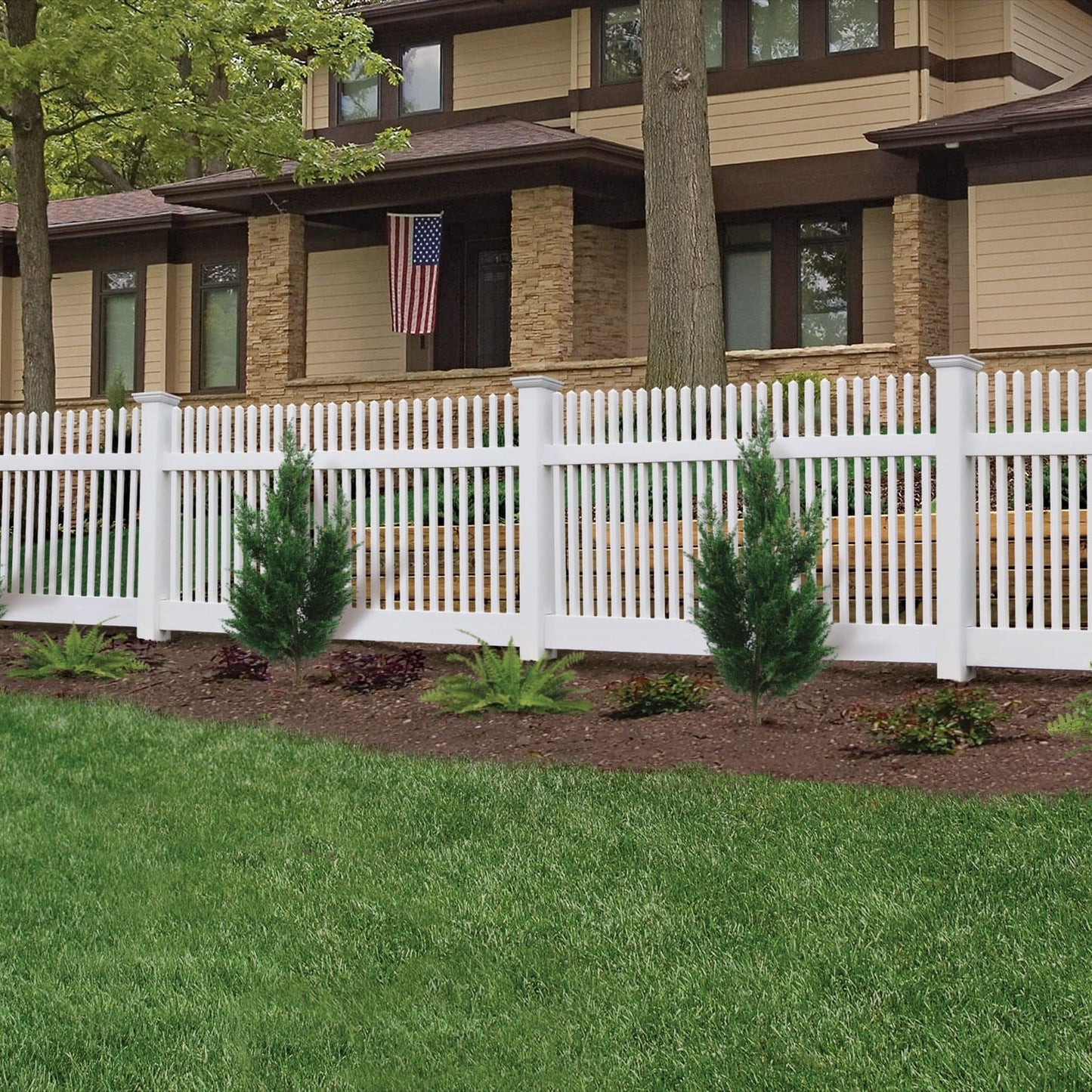 Chestnut Haven Series - Fence Panel - 4' x 8'-Vinyl Fence Panels-ActiveYards-White-FenceCenter