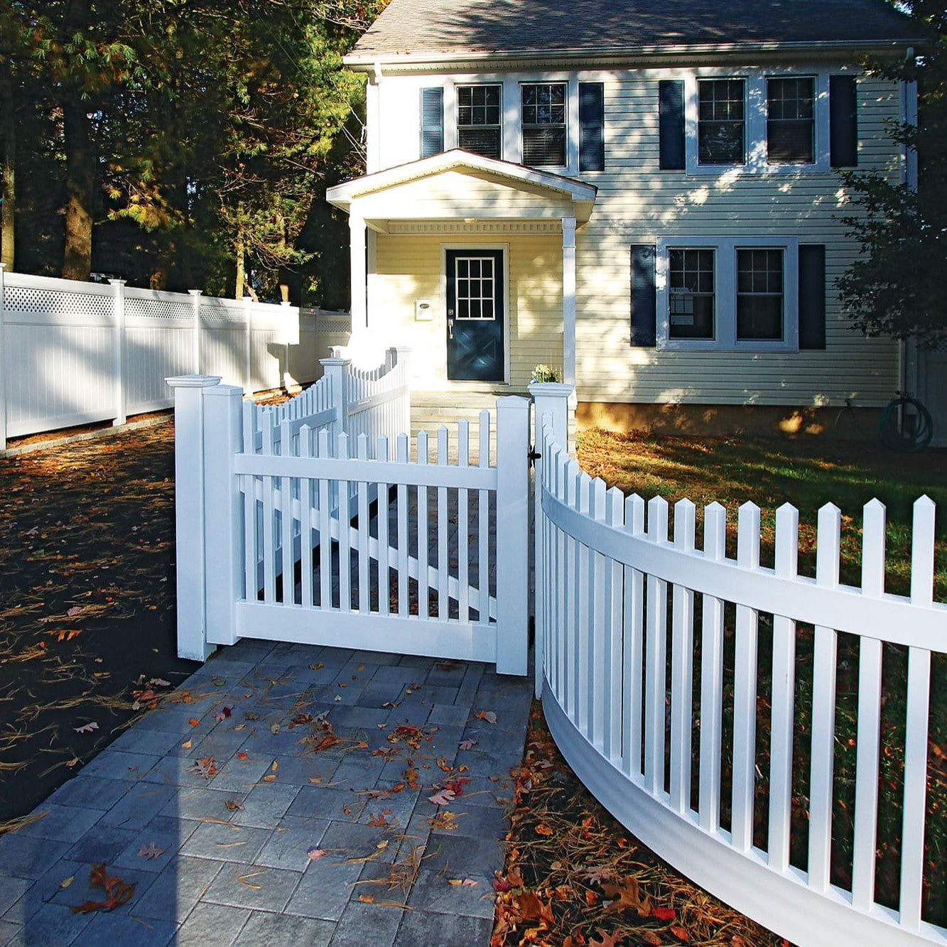 Chestnut Scallop Haven Series - Fence Panel - 4' x 8'-Vinyl Fence Panels-ActiveYards-White-FenceCenter