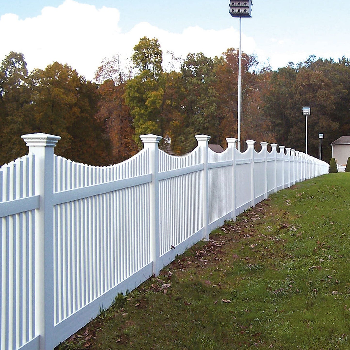 Chestnut Scallop Haven Series - Fence Panel - 4' x 8'-Vinyl Fence Panels-ActiveYards-White-FenceCenter