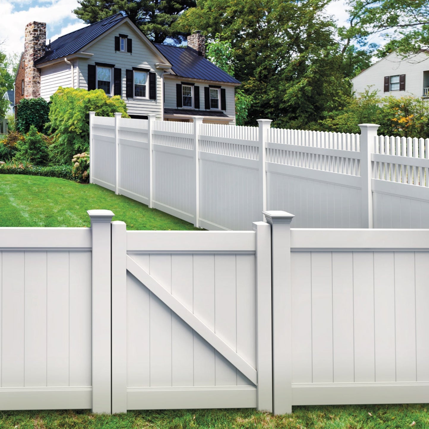 Moonstone Haven Series - Fence Panel - 6' x 8'-Vinyl Fence Panels-ActiveYards-White-FenceCenter