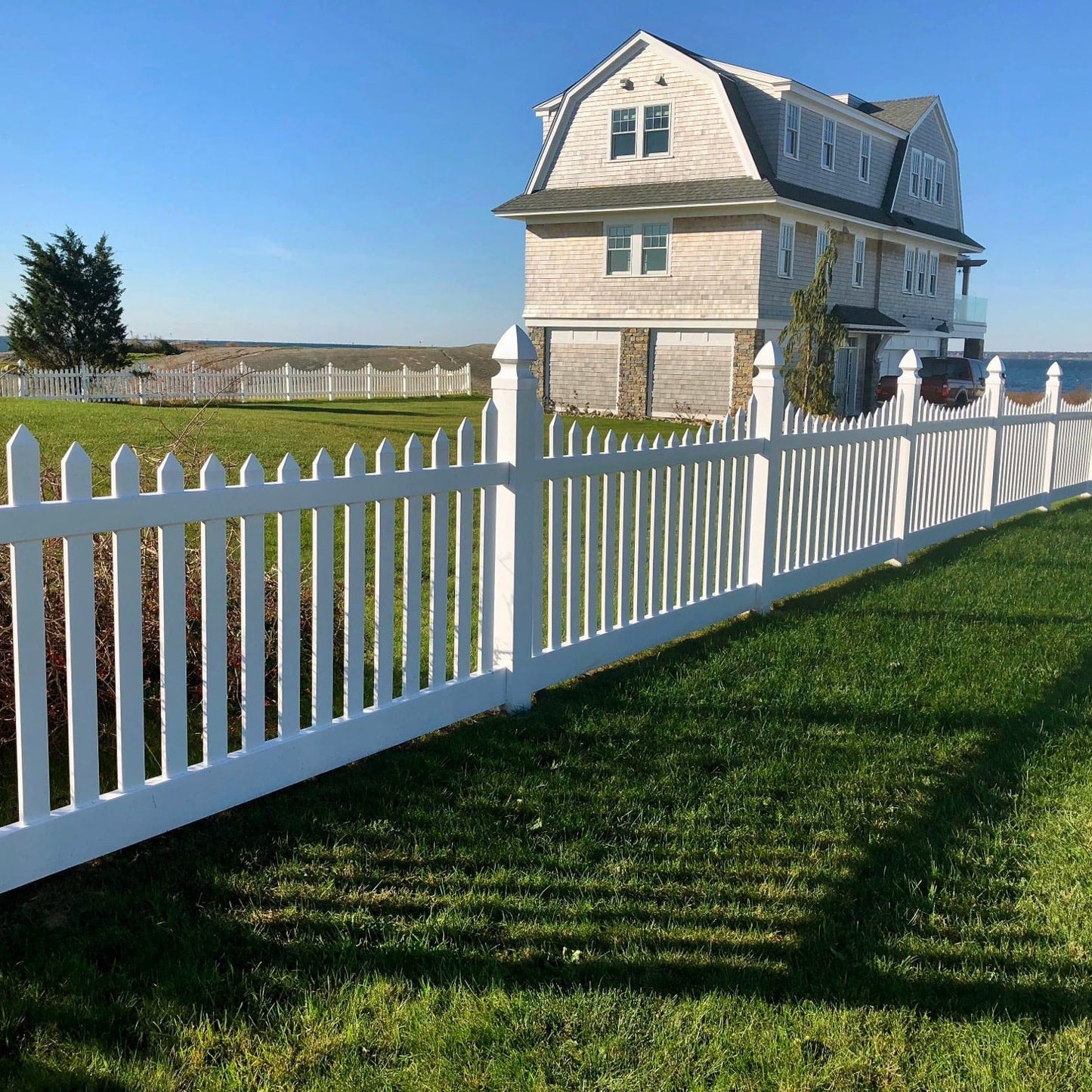 Primrose Scallop Haven Series - Fence Panel - 4' x 8'-Vinyl Fence Panels-ActiveYards-White-FenceCenter