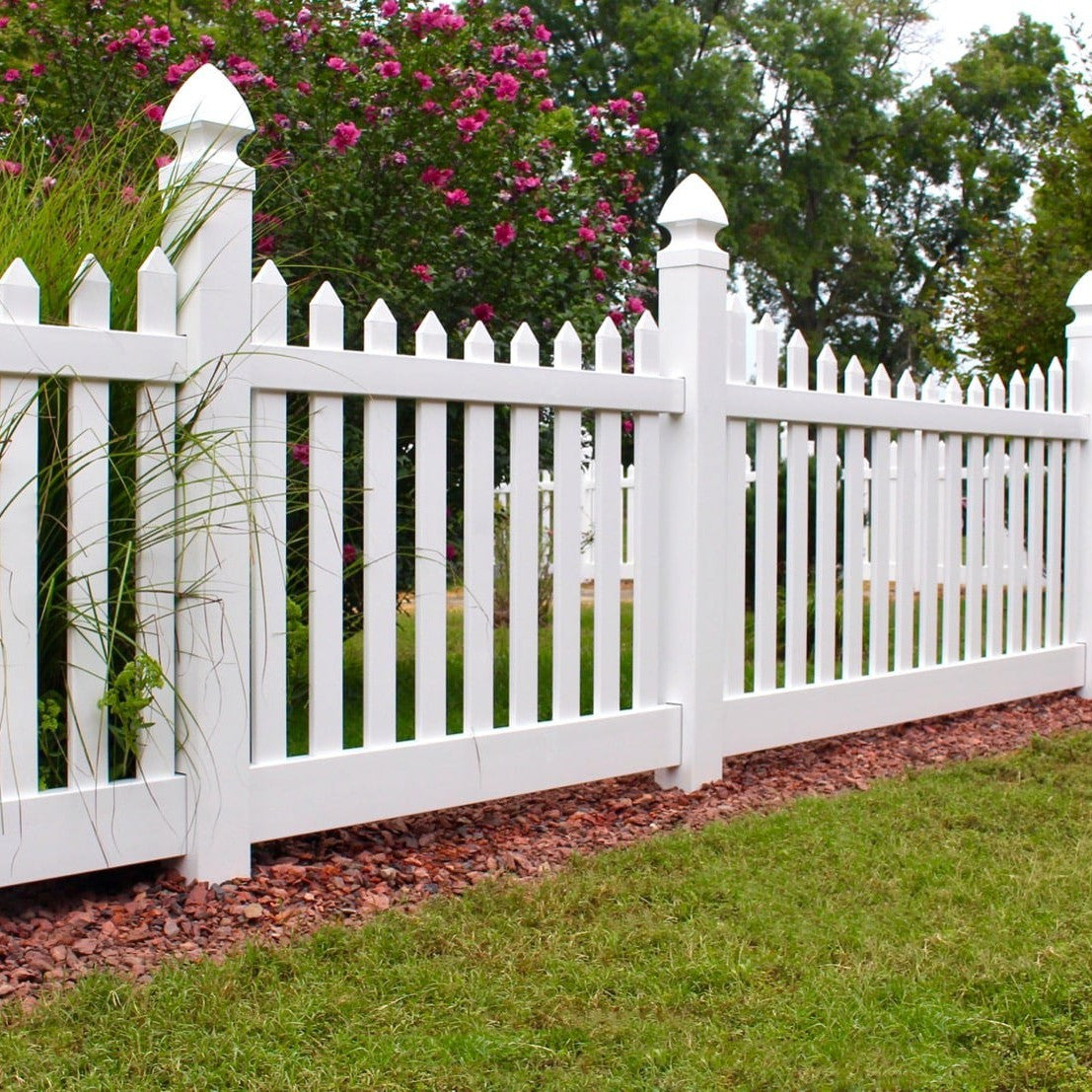 Primrose Scallop Haven Series - Fence Panel - 4' x 8'-Vinyl Fence Panels-ActiveYards-White-FenceCenter