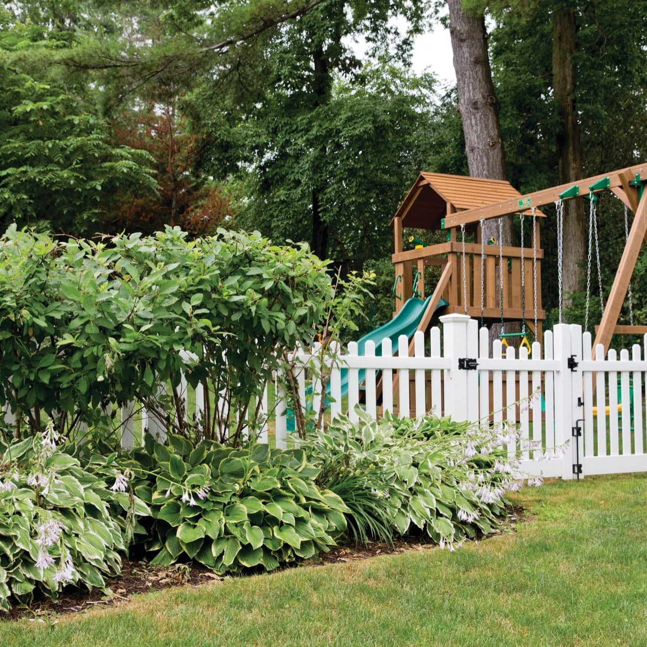 Silverbell Scallop Haven Series - Fence Panel - 4' x 8'-Vinyl Fence Panels-ActiveYards-White-FenceCenter