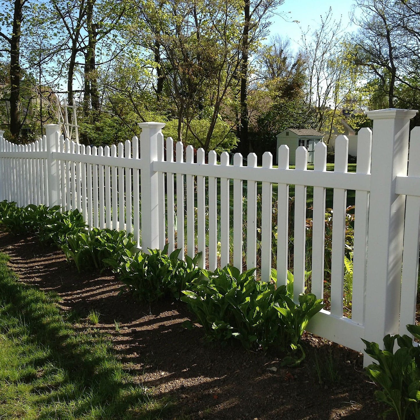 Silverbell Scallop Haven Series - Fence Panel - 4' x 8'-Vinyl Fence Panels-ActiveYards-White-FenceCenter