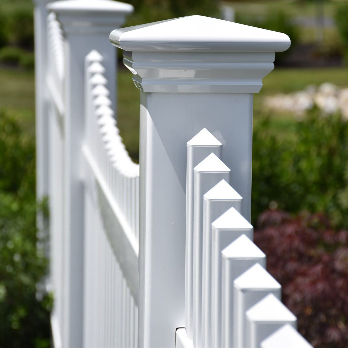 Chestnut Scallop Haven Series - Fence Panel - 4' x 8'-Vinyl Fence Panels-ActiveYards-White-FenceCenter