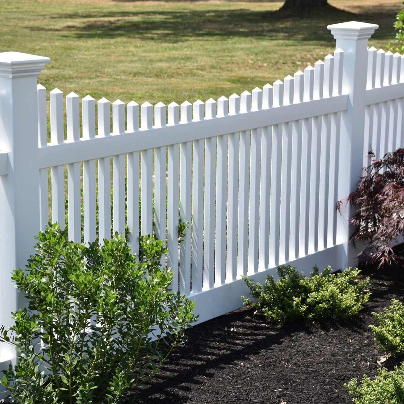 Chestnut Scallop Haven Series - Fence Panel - 4' x 8'-Vinyl Fence Panels-ActiveYards-White-FenceCenter