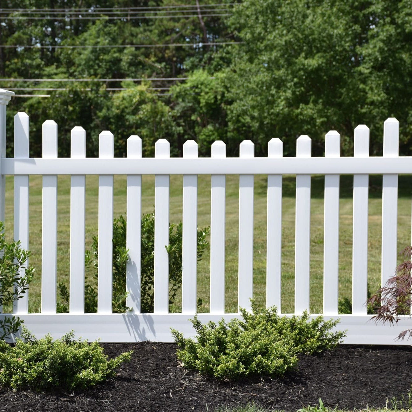 Silverbell Scallop Haven Series - Fence Panel - 4' x 8'-Vinyl Fence Panels-ActiveYards-White-FenceCenter