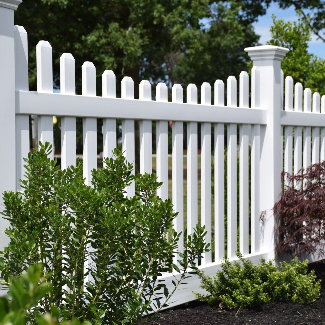 Silverbell Scallop Haven Series - Fence Panel - 4' x 8'-Vinyl Fence Panels-ActiveYards-White-FenceCenter