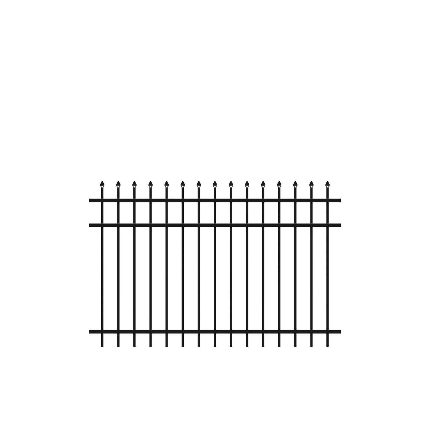 Marble Harbor Series - Fence Panel - 4' x 6'-Aluminum Fence Panels-ActiveYards-Black-FenceCenter