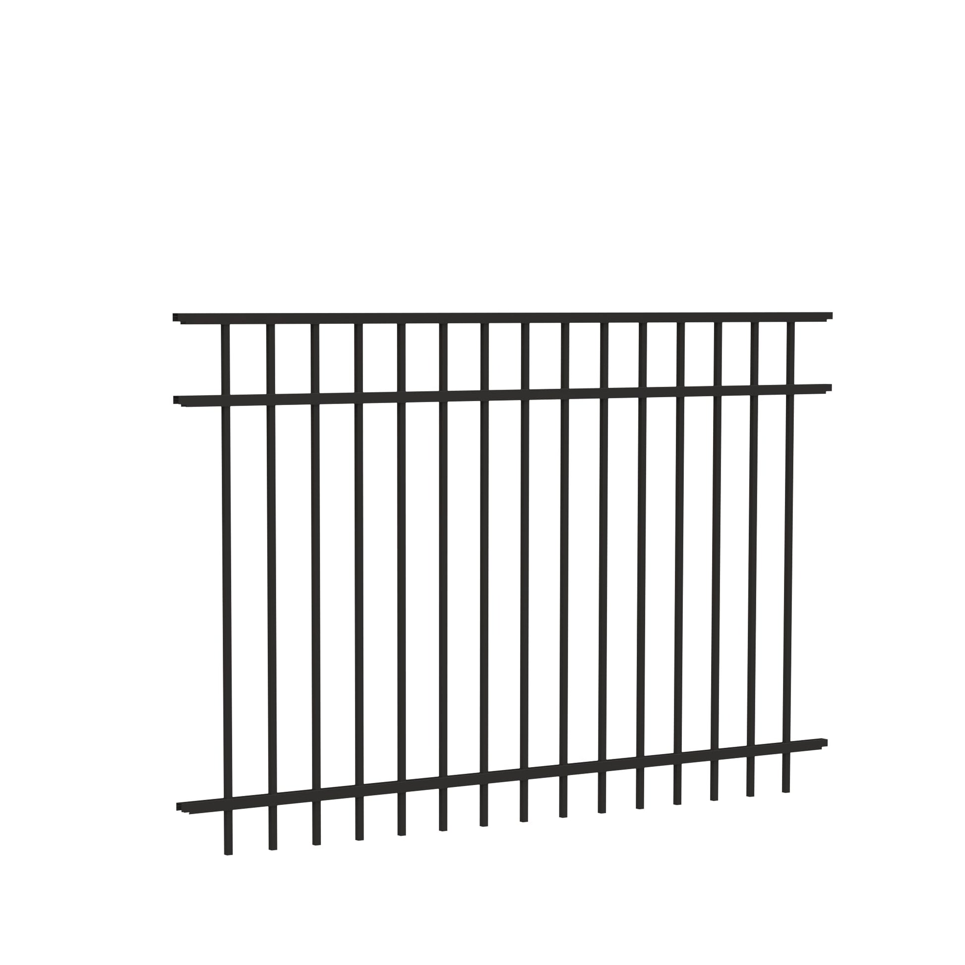 Granite Harbor Series - Fence Panel - 4' x 6'-Aluminum Fence Panels-ActiveYards-Black-FenceCenter