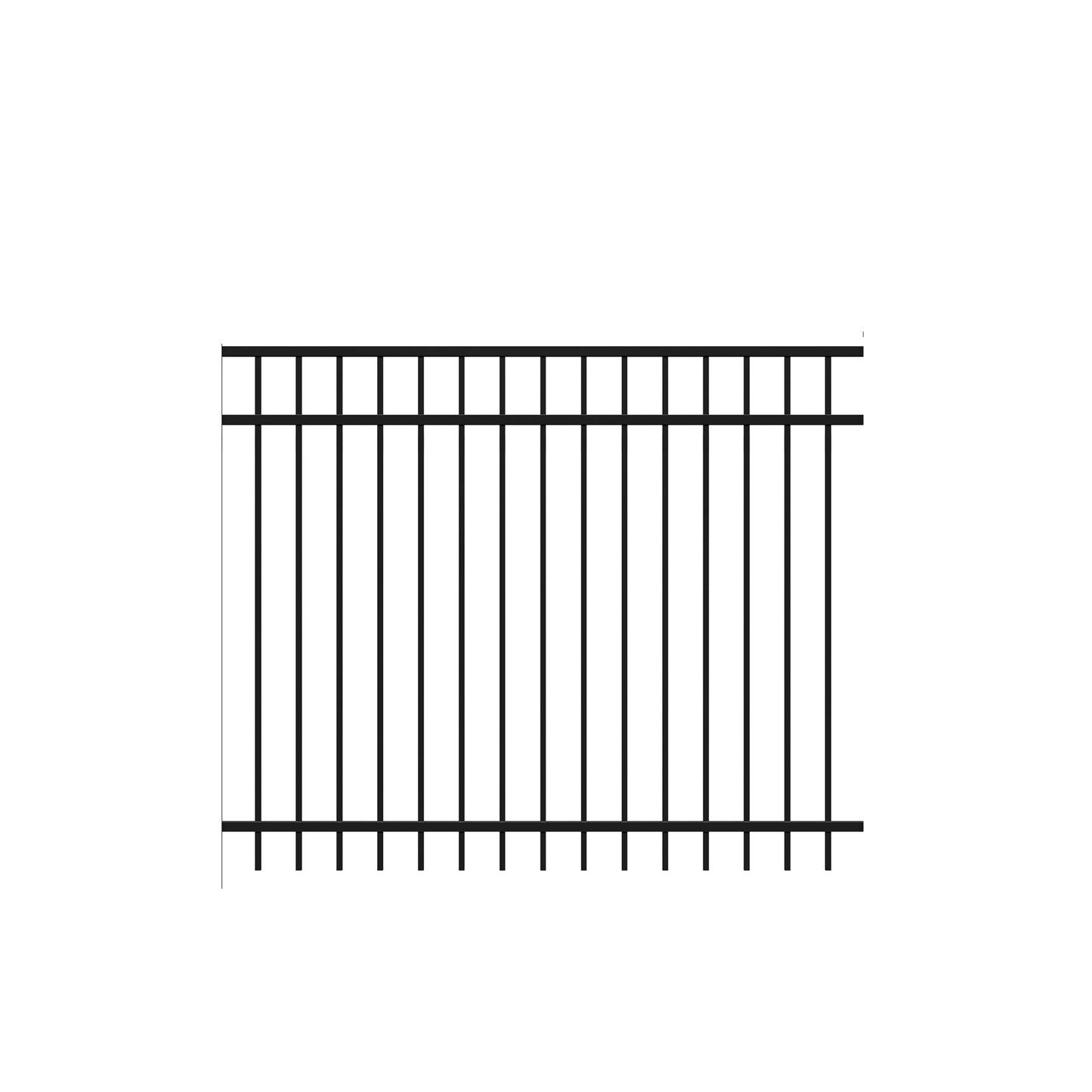 Granite Harbor Series - Fence Panel - 5' x 6'-Aluminum Fence Panels-ActiveYards-Black-FenceCenter