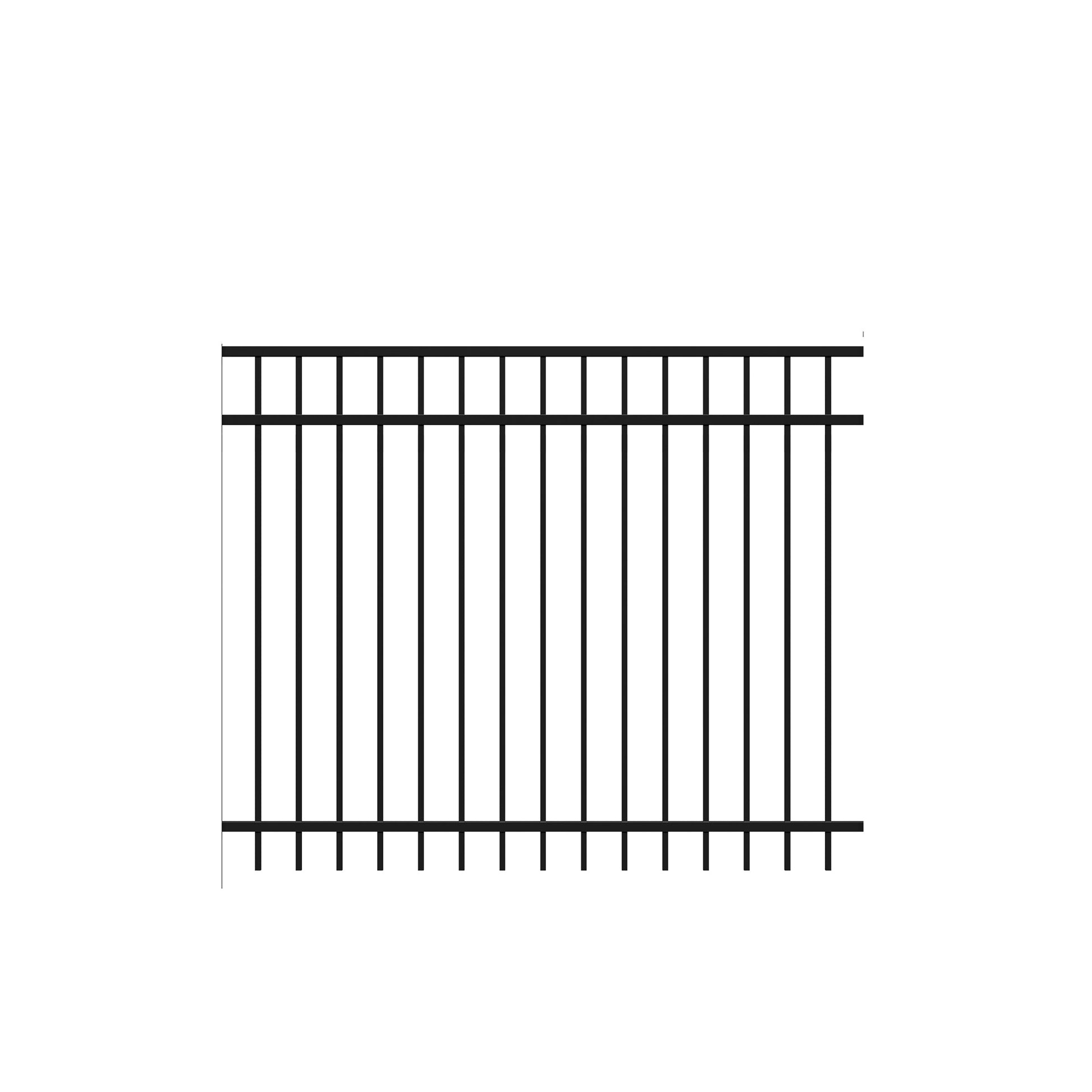 Granite Harbor Series - Fence Panel - 5' x 6'-Aluminum Fence Panels-ActiveYards-Black-FenceCenter