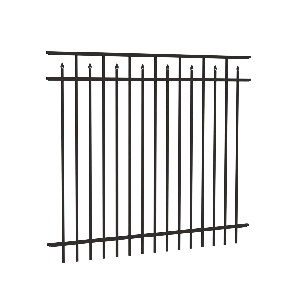 Amethyst Harbor Series - Fence Panel - 5' x 6'-Aluminum Fence Panels-ActiveYards-Black-FenceCenter