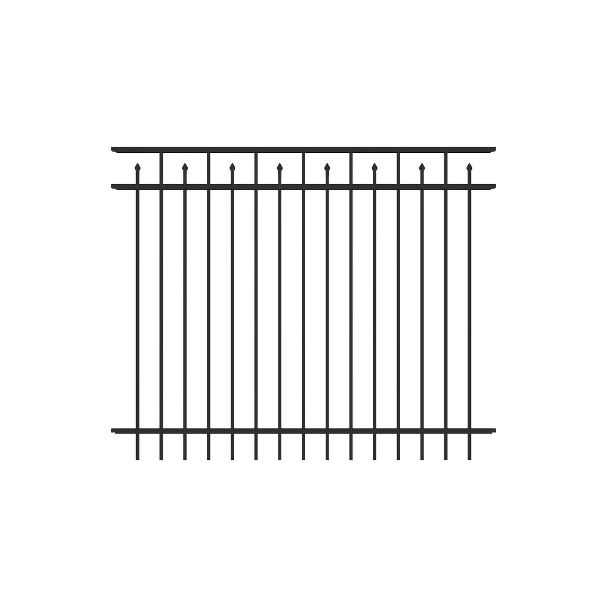 Amethyst Harbor Series - Fence Panel - 5' x 6'-Aluminum Fence Panels-ActiveYards-Black-FenceCenter