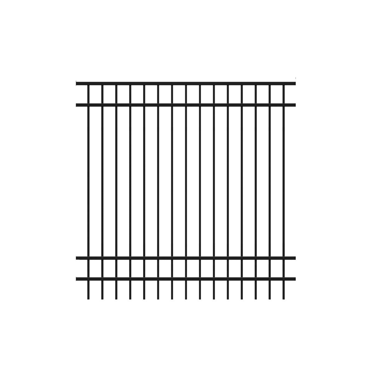 Granite Harbor Series - Fence Panel - 6' x 6'-Aluminum Fence Panels-ActiveYards-Black-FenceCenter