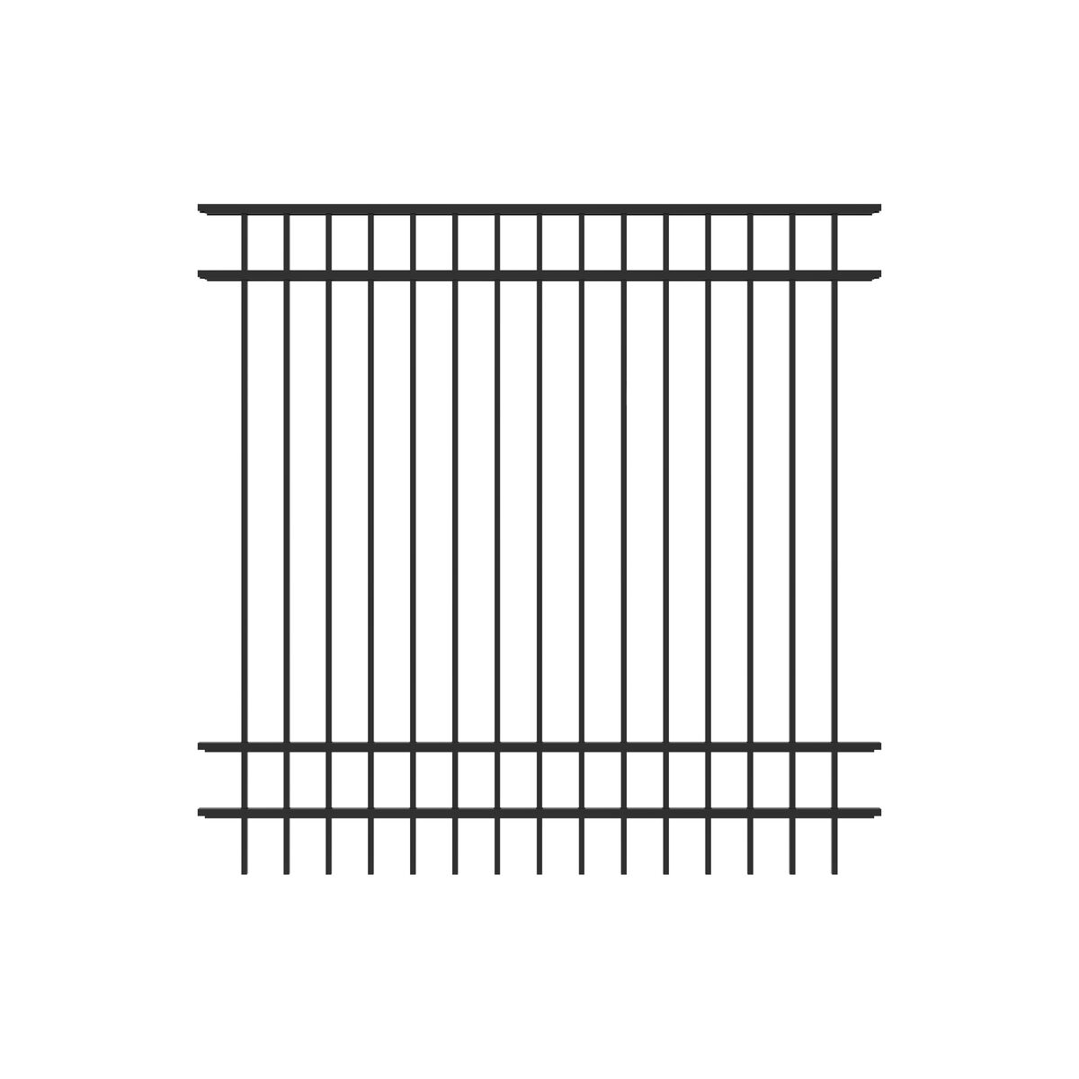 Granite Harbor Series - Fence Panel - 6' x 6'-Aluminum Fence Panels-ActiveYards-Black-FenceCenter