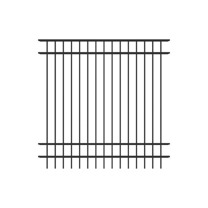 Granite Harbor Series - Fence Panel - 6' x 6'-Aluminum Fence Panels-ActiveYards-Black-FenceCenter