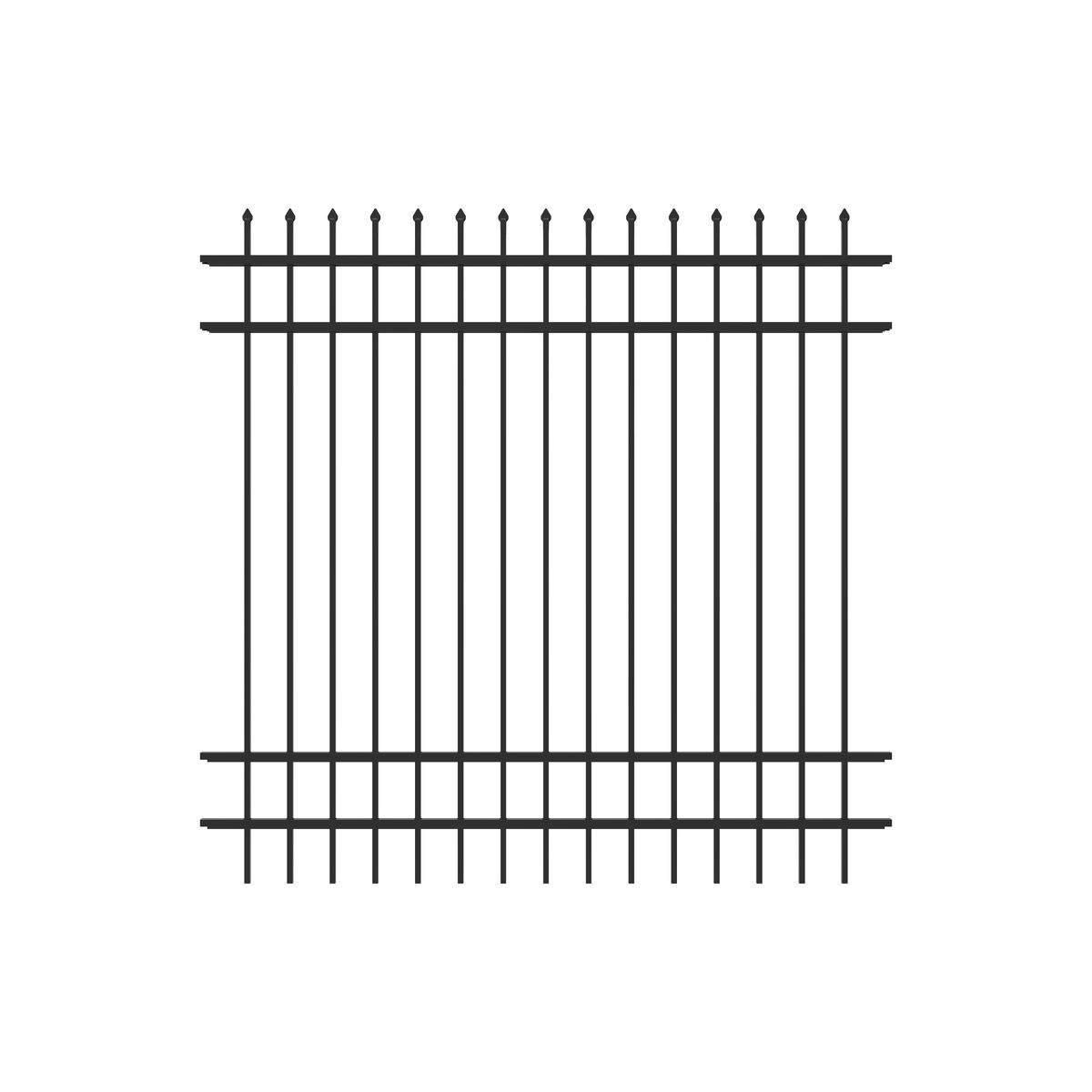 Marble Harbor Series - Fence Panel - 6' x 6'-Aluminum Fence Panels-ActiveYards-Black-FenceCenter