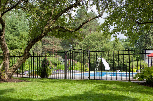 Amethyst Harbor Series - Fence Panel - 4½' x 6' Drop Rail-Aluminum Fence Panels-ActiveYards-Black-FenceCenter