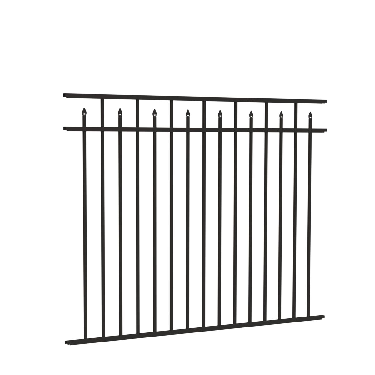 Amethyst Harbor Series - Fence Panel - 4½' x 6' Drop Rail-Aluminum Fence Panels-ActiveYards-Black-FenceCenter