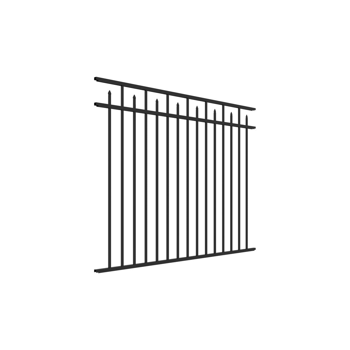 Amethyst Harbor Series - Fence Panel - 4½' x 6' Drop Rail-Aluminum Fence Panels-ActiveYards-Black-FenceCenter