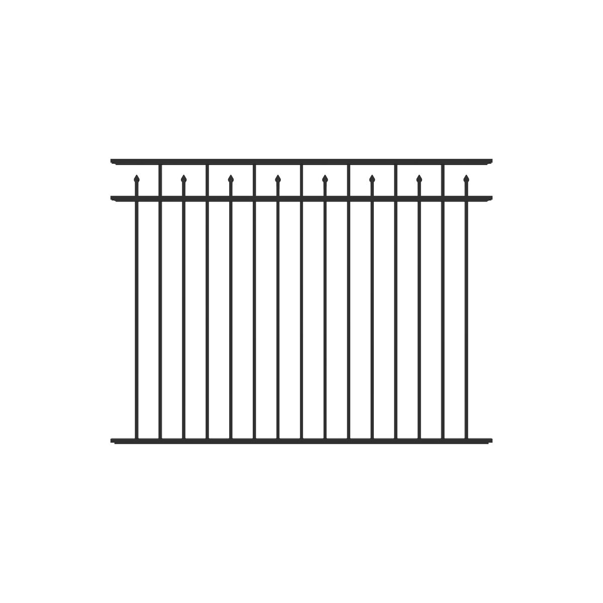 Amethyst Harbor Series - Fence Panel - 4½' x 6' Drop Rail-Aluminum Fence Panels-ActiveYards-Black-FenceCenter