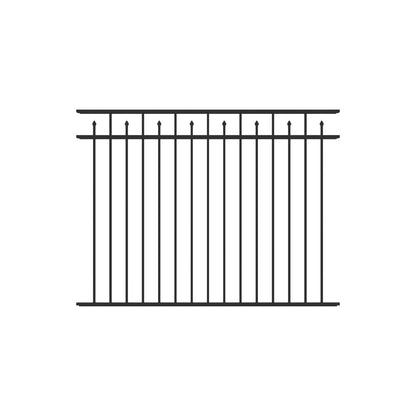 Amethyst Harbor Series - Fence Panel - 4½' x 6' Drop Rail-Aluminum Fence Panels-ActiveYards-Black-FenceCenter