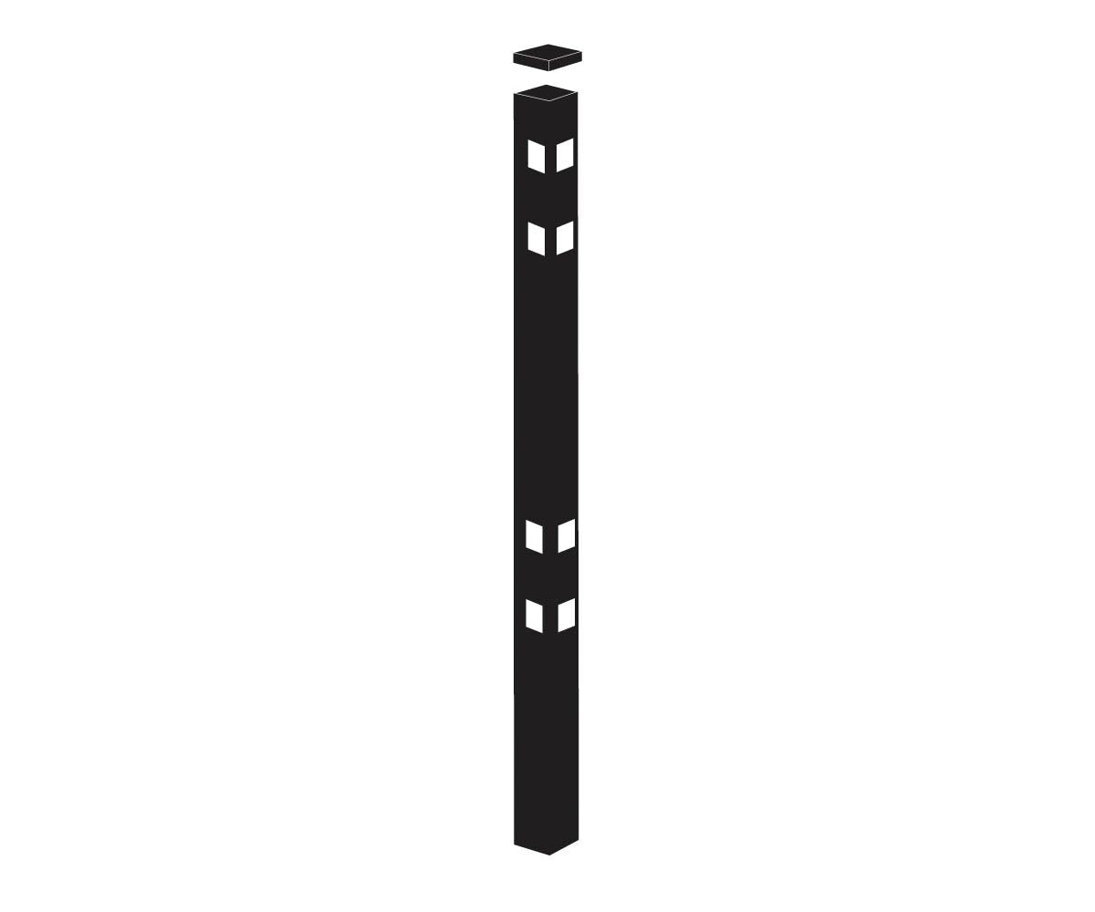 Corner Post - 2" x 2" x 106" (J)-Aluminum Fence Posts-ActiveYards-Black-FenceCenter