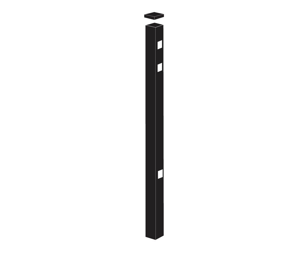 Heavy Duty Gate Post - 2" x 2" x 106" (D)-Aluminum Fence Posts-ActiveYards-Black-FenceCenter