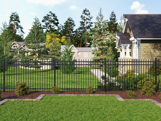 Marble Haven Series - Fence Panel - 5' x 8'-Aluminum Fence Panels-ActiveYards-Black-FenceCenter