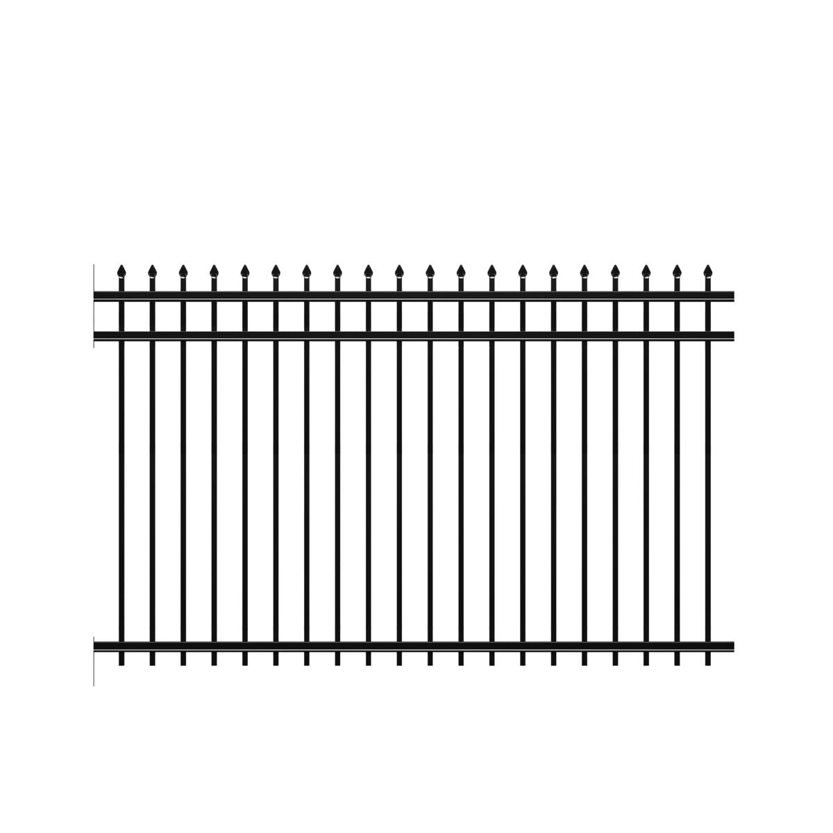 Marble Haven Series - Fence Panel - 5' x 8'-Aluminum Fence Panels-ActiveYards-Black-FenceCenter